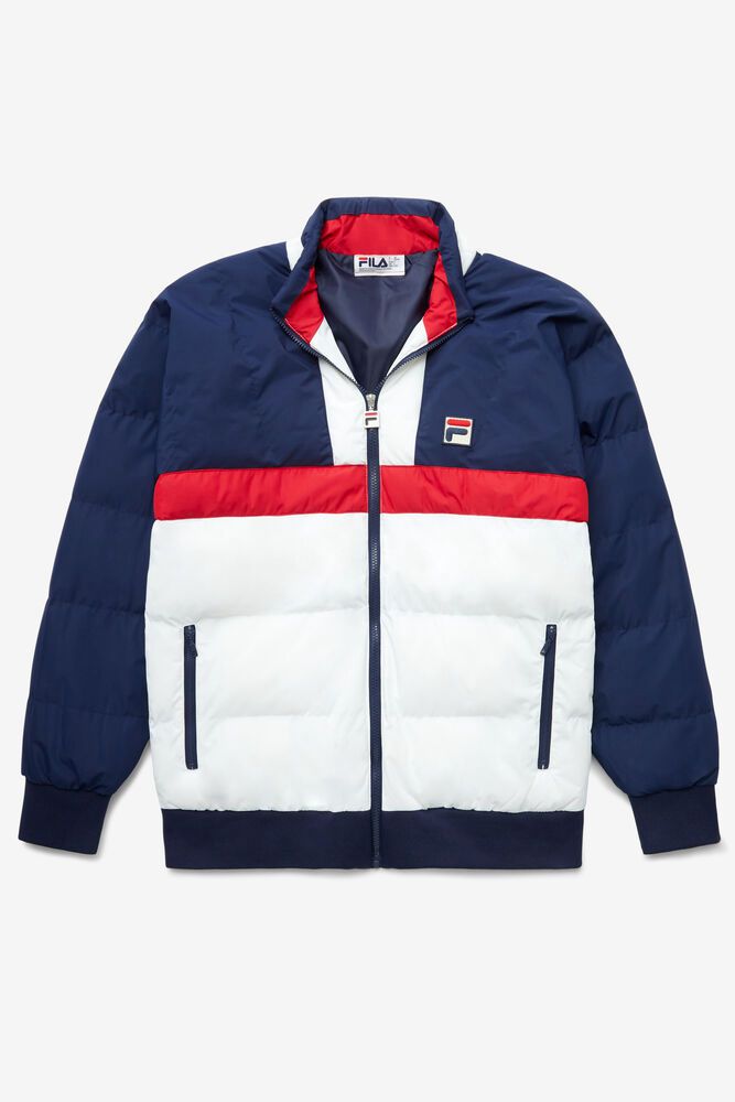 Fila Jacket Fausto Ski Mens Navy/Red/White - India FSO-064935